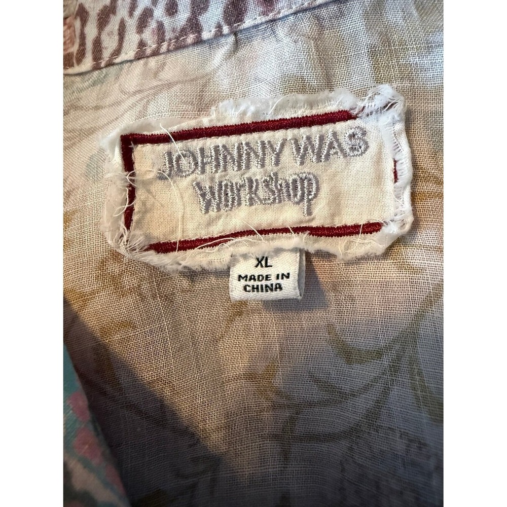 Johnny Was Workshop Women's XL Patchwork Button Front Blouse - Picture 5 of 7